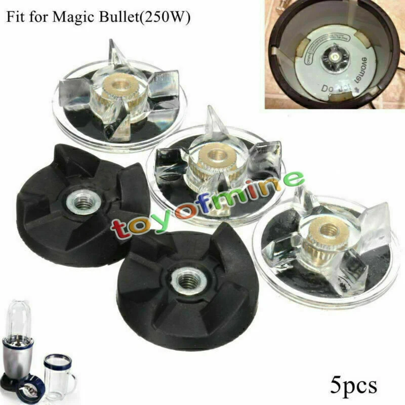 3 Plastic Gear Base & 2 Rubber Replacement For Magic Bullet Spare Parts New - Image 1 of 4