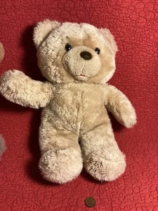 Oso vintage 14" con boca abierta bronceado peluche relleno - Imagen 1 de 4
