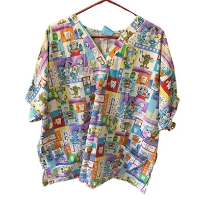 HQ Scrub Womens Size 3XL Scrub Top Shirt Short Sleeve Medical Nurse Dentist - Image 1 of 4