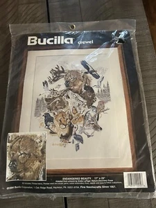 1994 Bucilla Crewel “Endangered Beauty 17x23” Artwork by Eddie LaPage New VTG - Picture 1 of 5