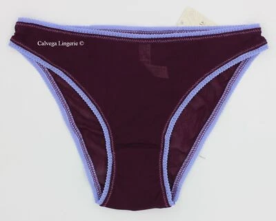 Bikini Free People FP241121CY "Picot Trim" tiro bajo malla, berenjena nuevo con etiquetas Foto 1 de 4