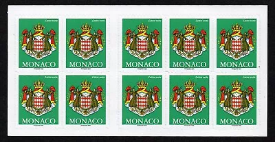 MONACO YEAR 2023 COMPLETE MNH BOOKLET PANE OF 10 - COAT OF ARMS - Image 1 of 2