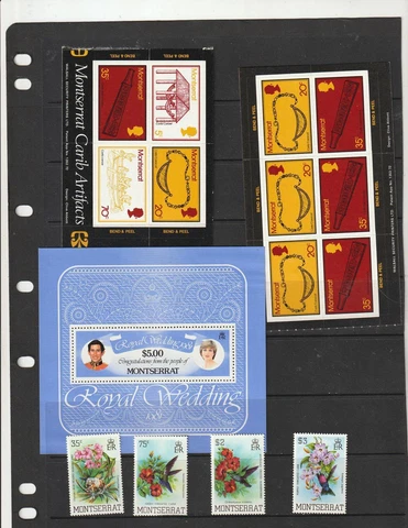 Montserrat British Colony 1975-1995  Collection 36 Including Souvenir Sheets MNH Cover
