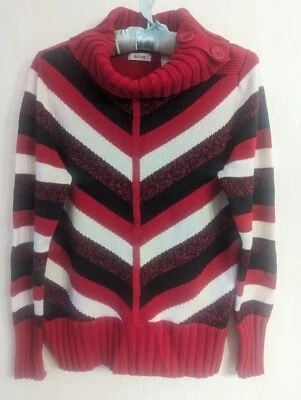 Suéter pulôver Liz & Co. vermelho branco e preto GG - Imagem 1 de 3