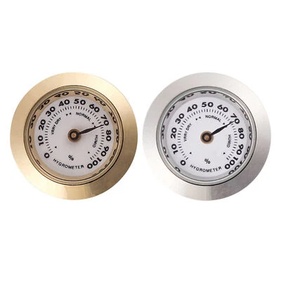 Digital Cigar Humidor Hygrometer Thermometer Temperature Round Black Gauge New - Bild 1 von 4