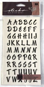 Scrapbook Stickers Sticko New Pack ABC Brush Letters 2 Sheets Susy Ratto - Picture 1 of 2