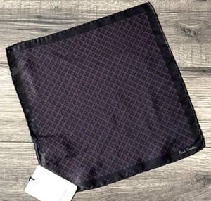 PAUL SMITH GEO PATTERN SILK POCKET SQUARE MADE IN ITALY RETAIL £50 BNWT - Picture 1 of 5