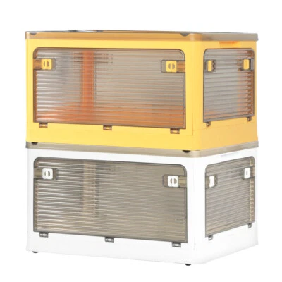 Stacked Storage Box Stackable Bin Organiser Foldable 5 Lid Wheels Large Capacity - image 1 of 4