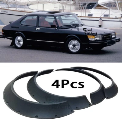 For Saab 900 Turbo Black Car 4.5" Fender Flares Wheel Arches Wide Body Kits 4Pcs Foto 1 de 4