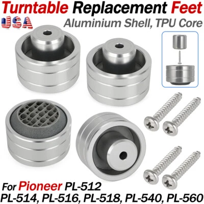 PARA PIONEER PL-512 PL-514 PL-516 PL-518 PL-540 PL-560 PIES DE REPUESTO TOCADISCOS Foto 1 de 4