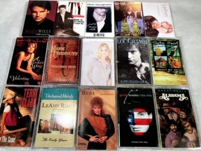 15 CASSETTE TAPE Lot 80s 90s COUNTRY MUSIC Garth Brooks Leann Rimes Tim McGraw Foto 1 de 2