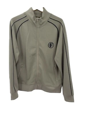 Fossil Track Jacket Mens Medium Full Zip Long Sleeves Olive Green Pockets Logo - Image 1 of 4