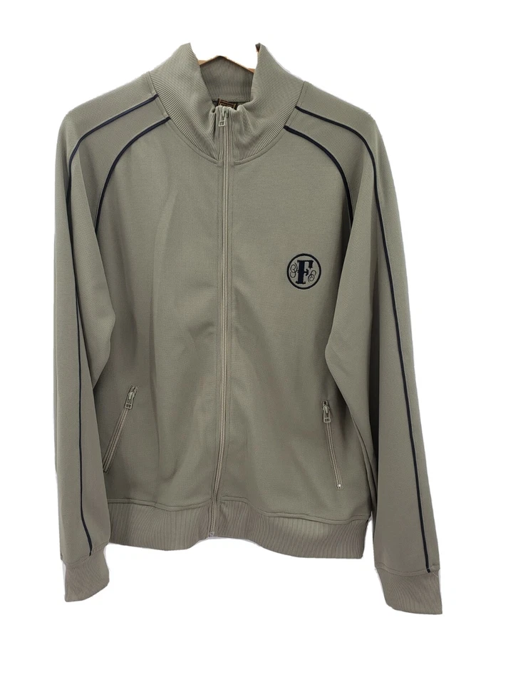 Chaqueta Fossil Track Para Hombre Mediana Cremallera Completa Mangas Largas Verde Oliva Bolsillos Logo Foto 1 de 4