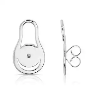 Accesorio de búsqueda de respaldo de pendiente de oro blanco macizo de 14K 2 piezas - Imagen 1 de 2