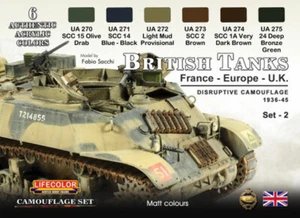 Juego de pintura acrílica Lifecolor #LFC-CS44 tanques británicos Francia, Europa, Reino Unido 1936-45 - Imagen 1 de 1