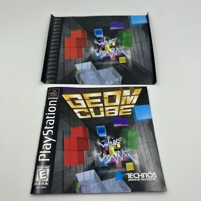 PS1 Geom Cube (Sony PlayStation 1, 1996)  INSTRUCTION ONLY INSERT MINT - Image 1 of 4