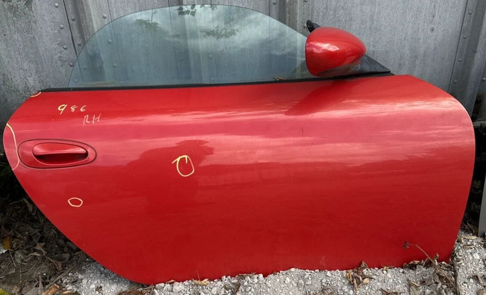97-04 PUERTA LATERAL DEL PASAJERO DERECHA PORSCHE BOXSTER 986 996 911 con ESPEJO OEM ROJO Foto 1 de 4