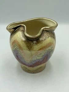 Marble Effect Fluted Ceramic Vase 13.5cm Multi Coloured Decorative Ornament - Picture 1 of 18