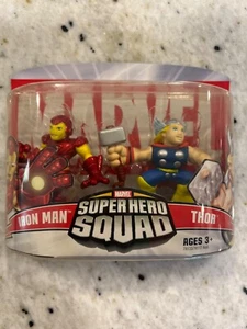 New! Marvel Super Hero Squad Iron Man Thor 3" Action Figures 2 Pack Hasbro 2006 - Picture 1 of 6