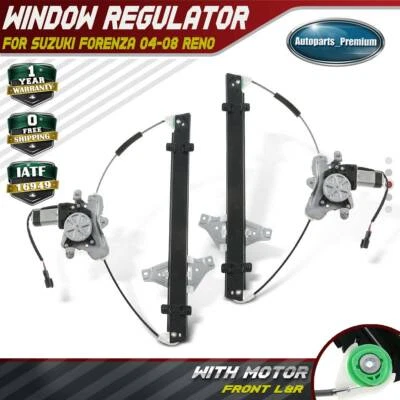 2x Regulador de ventana eléctrica con motor para Suzuki Forenza 04-08 Reno 05-08 lado delantero Foto 1 de 4