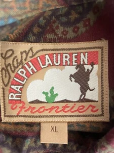 Vtg 90s Chaps Ralph Lauren Frontier Label Red Paisley Long Sleeve Shirt XL - Picture 1 of 9
