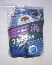 Fruit of the Loom 7 pack boy's small blue boxer shorts underwear relaxed fit