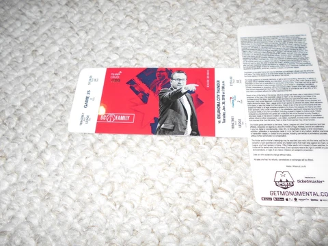 Washington Wizards Unused Ticket VIP Coach Scott Brooks 2018 Thunder Oklahoma Cover