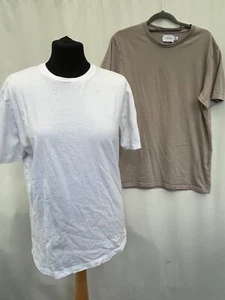 X2 Short sleeve T-Shirts Topman size M white beige cotton mens - Picture 1 of 6