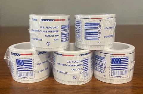 FOREVER STAMPS US FLAG 1 ROLL - COIL OF 100 MNH SEALED GUARANTEED AUTHENTIC Cover