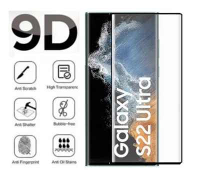 Funda protectora de pantalla 9D para Samsung Galaxy S24 S23 S22 amigable vidrio templado Foto 1 de 4