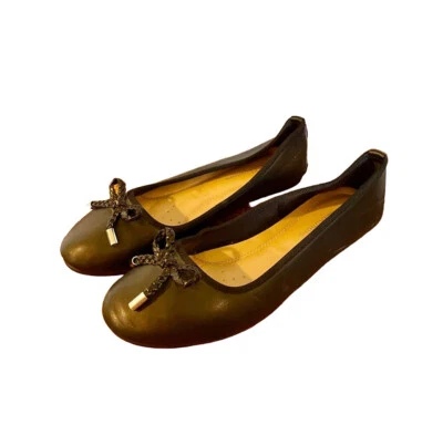 中国洗衣黑色皮革芭蕾平底鞋 9 码 — 第 1/4 张图片