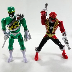 Bandai SCG Power Rangers Green Dino Charge & Red Super MegaForce Action Figures - Picture 1 of 6