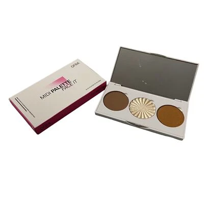 Ofra BNIB Brown Gold Bronzer Contour Highlighter Trio Face It Midi Palette - Image 1 of 4