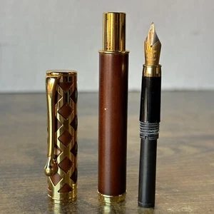 Vintage pen, fountain pen, Iridium point, Germany gold nib & trim w/ bronze body - Picture 1 of 18