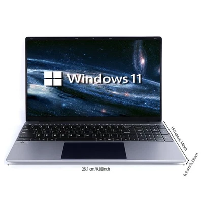 15.6" FHD Laptop 12GB RAM 512GB SSD Quad-Core Intel Celeron N5095 Windows11 - Image 1 of 4