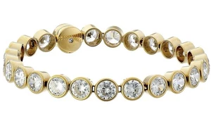 Pulsera Tenis MICHAEL KORS Equipaje Cristal Tono Dorado Cierre Magnético - Imagen 1 de 6