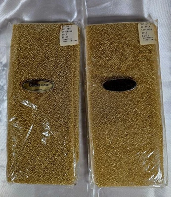 Medias brillantes metálicas doradas vintage 2 Pr paquete original 8,5-11 años 70 Foto 1 de 4