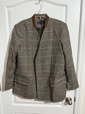 Women's ASOS DESIGN Brown Black Houndstooth Blazer Size M - Image 1 of 4