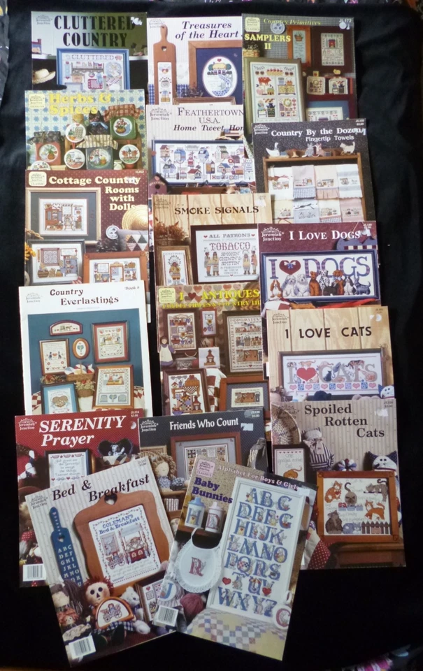 CROSS STITCH PATTERNS VINTAGE JEREMIAH JUNCTION VARIOUS NEW IMPERFECT EX SHOP - Image 1 of 1