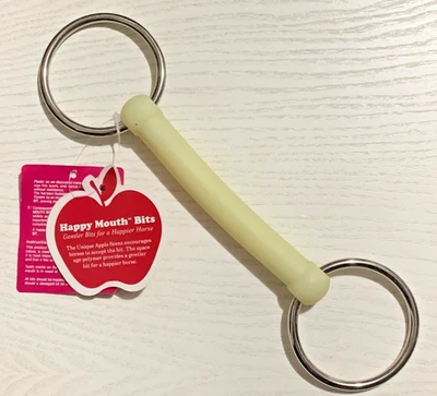 Happy Mouth Apple Scent Horse Bit, Gentle 5" Mullen Mouth, Stainless Steel Rings - Image 1 of 4