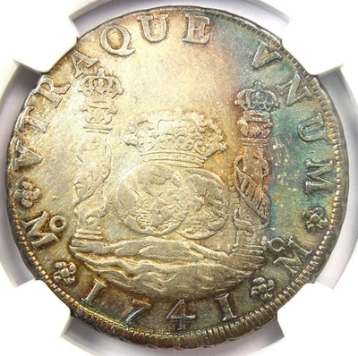 1741 Mexico Pillar Dollar 8 Reales Silver Coin (8R) - Certified NGC AU Details - Image 1 of 4