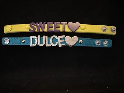 Pulseras 7-7.5" Generación BCBG (2) Cuero Aqua Dulce y Amarillo/Púrpura Dulce Foto 1 de 4