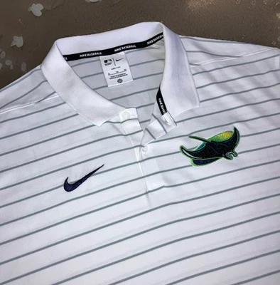Tampa Bay Devil Rays Blanco Nike Auténtico Polo MLB Hombres XL Rayas 2024 Foto 1 de 4
