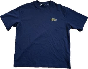 Lacoste Croc T-Shirt Blue Unisex L Loose Fit Heavy Cotton Badge T-Shirt Big Croc - Picture 1 of 7