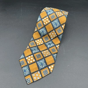 CORBATA DE SEDA PAOLO DA PONTE HECHA EN ITALIA CUADROS GEOMÉTRICOS ENVÍO GRATUITO - Imagen 1 de 3