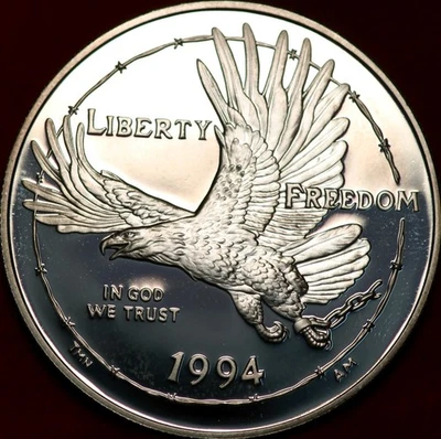 Uncirculated Proof 1994 Prisoners of War Comm Silver Dollar - Image 1 of 2