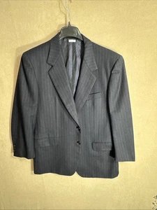 Brioni Sport Mantel 42 S 52 C dunkelblau Bleistift gestreift Blazer 100% Wolle kurze Arme - Bild 1 von 14