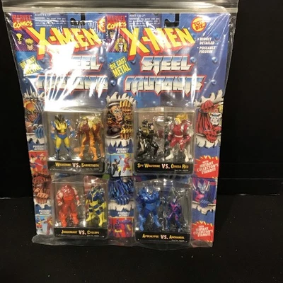 1994 Toy Biz Marvel Diecast X-Men Steel Mutants Complete Set Of 4. Sealed - Image 1 of 4
