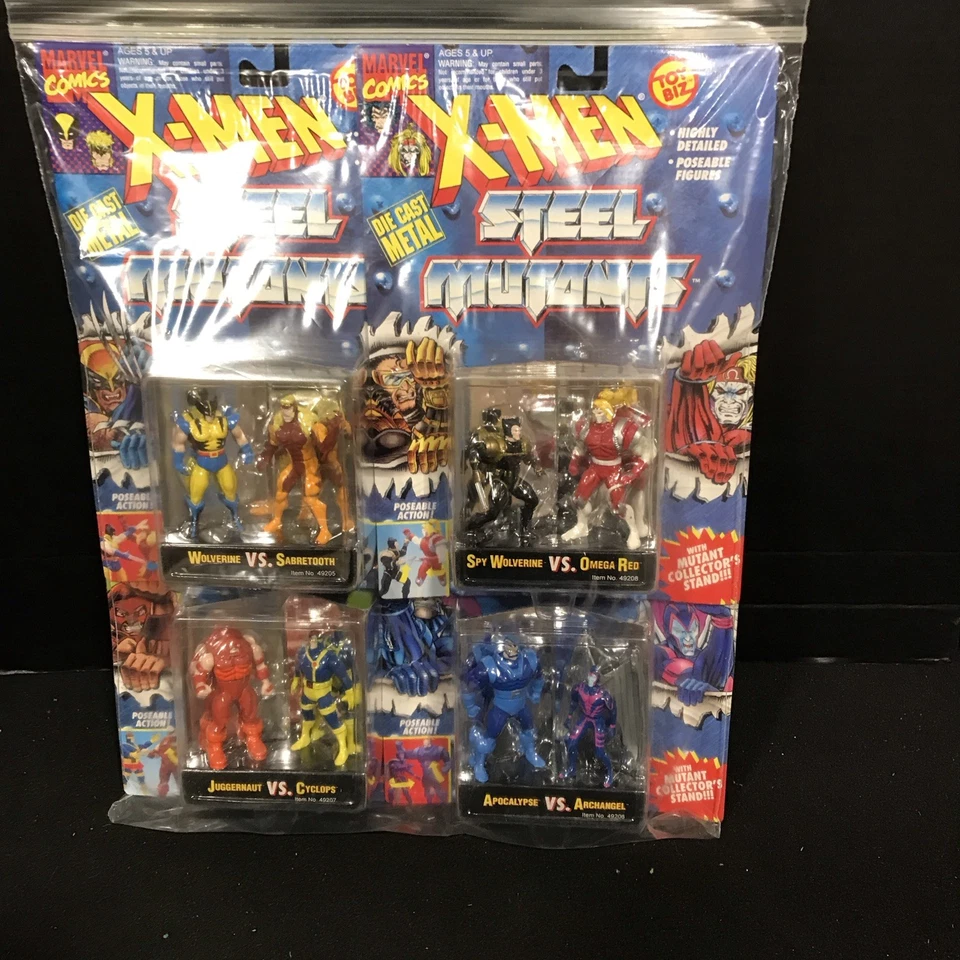 Juego completo de 4 Toy Biz Marvel Diecast X-Men Steel Mutants 1994. Precintado Foto 1 de 4