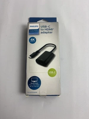Philips USB-C to HDMI Adapter, Audio / Video, 4K HDMI 2.0, Black  - Image 1 of 3